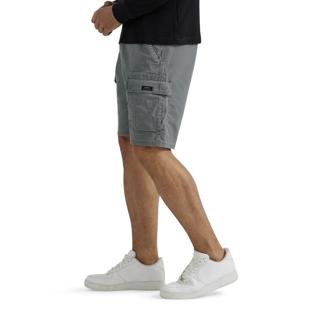 Wrangler Cargo Shorts Mens 44 Relaxed Fit Cotton Gray Outdoors Trail Casual NEW - Picture 4 of 16